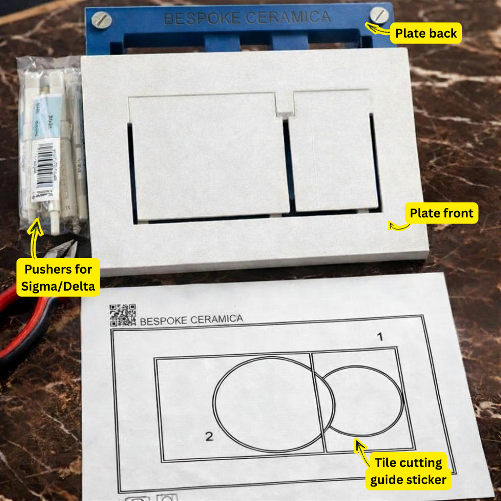 Hidden Toilet Flush Button – Tile & Microcement Base for Geberit Sigma & Delta