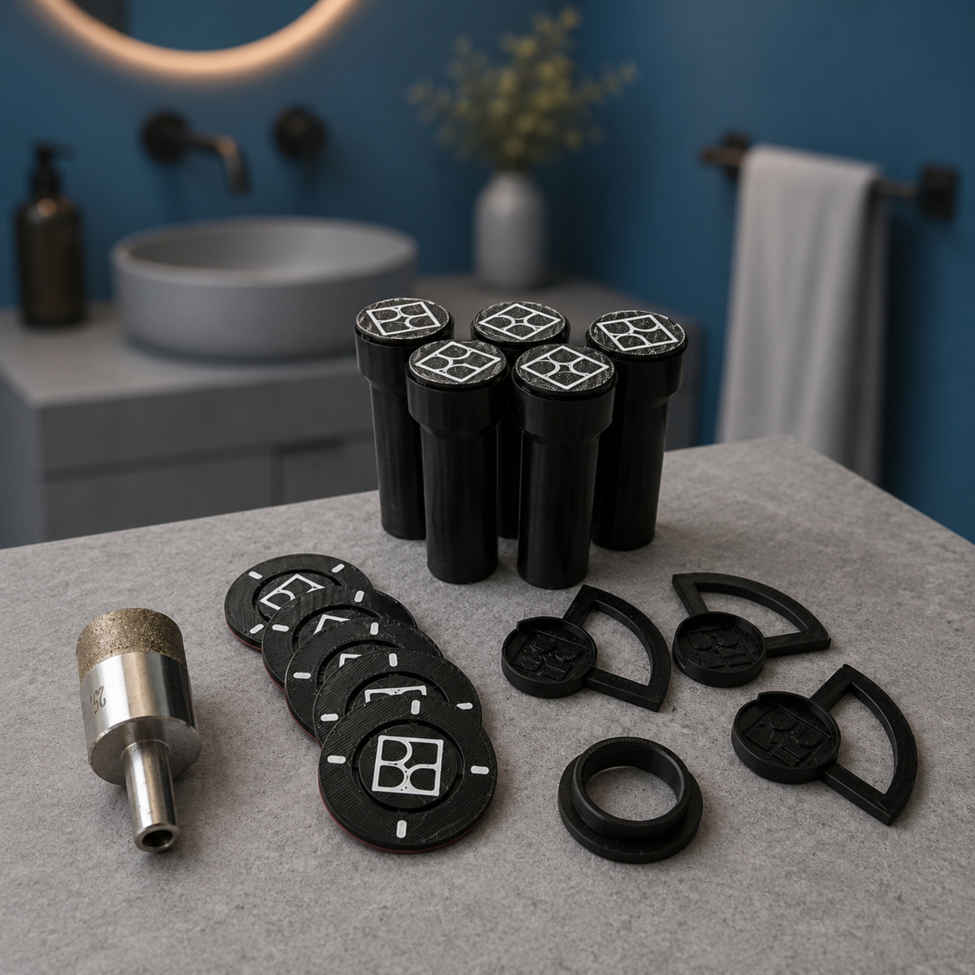 Hidden Tile-Integrated Towel Hook Set (3 or 5 Hooks)